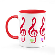Candy Heart Treble Clefs Mug