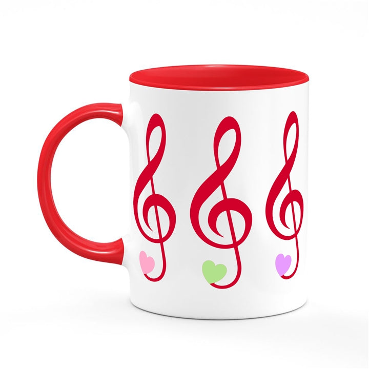 Candy Heart Treble Clefs Mug