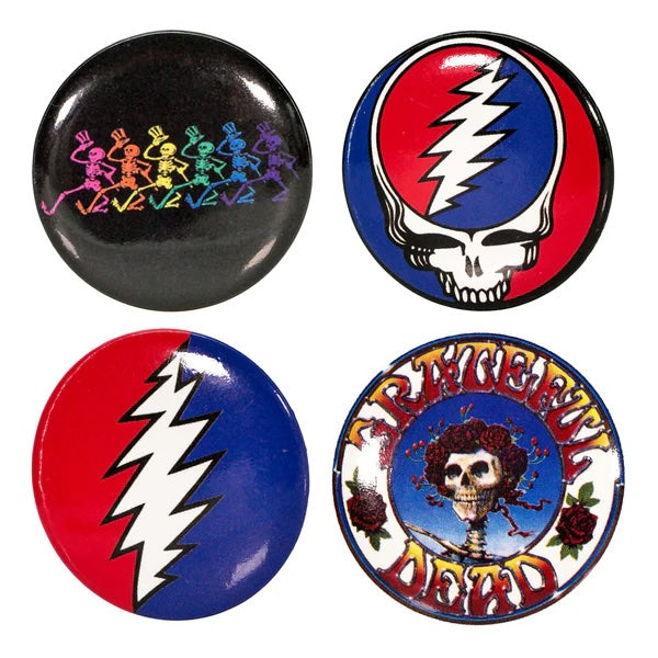 Grateful Dead Buttons, Set of 4