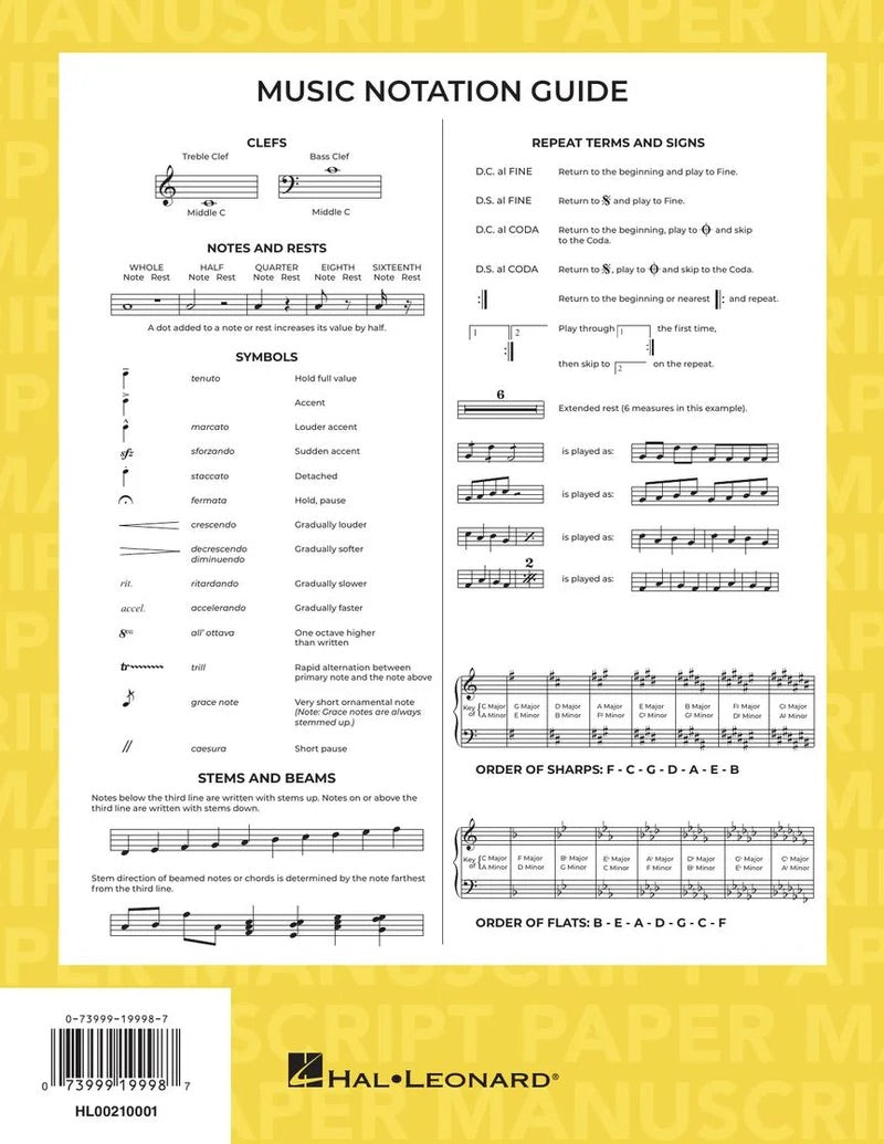Standard Manuscript Paper (Yellow Cover)