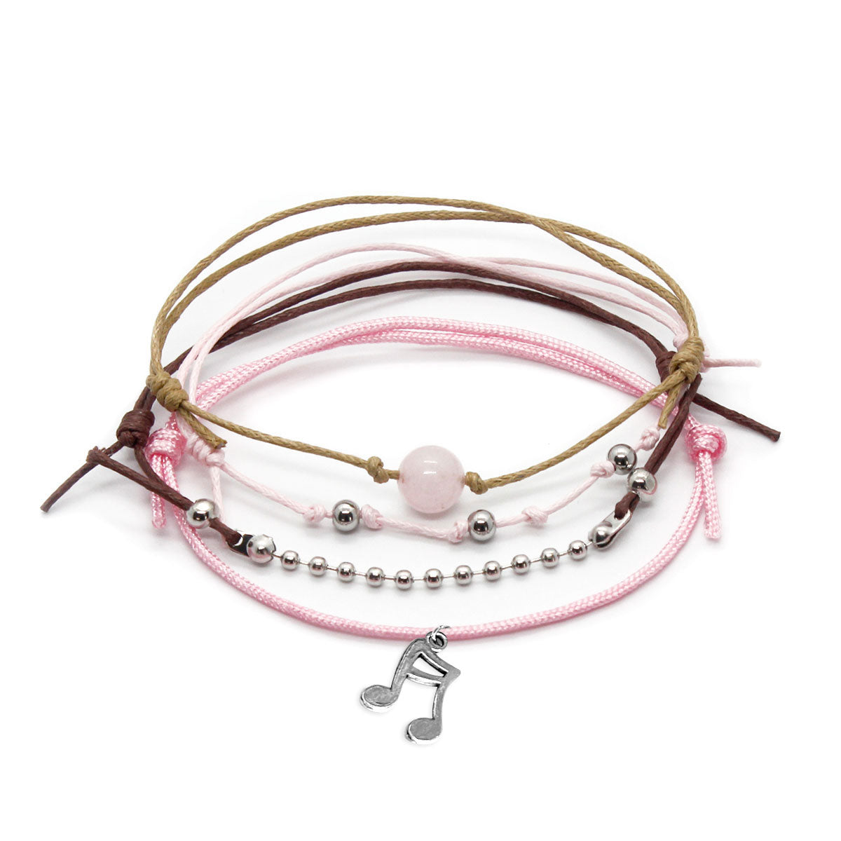 Pink Gemstone Music Bracelet