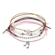 Pink Gemstone Music Bracelet