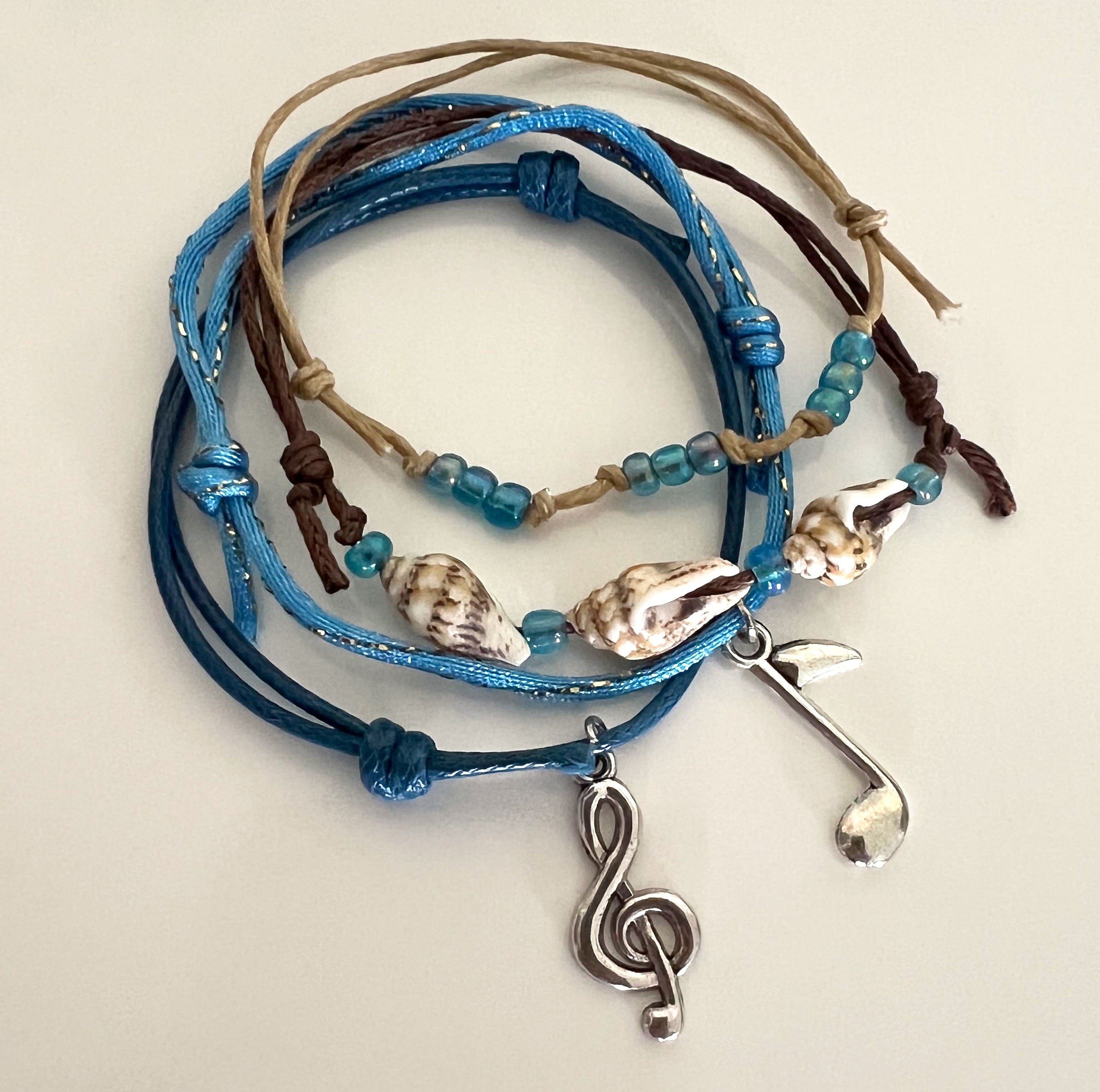 Hues of Blues Set of 4 Music Bracelets