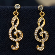 G-Clef with Crystals Earrings