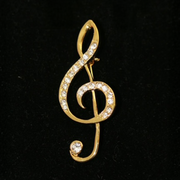 G-Clef with Crystals Pin