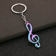 Rainbow Treble Clef Keychain