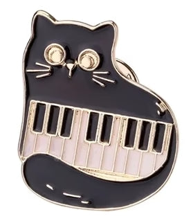 Cuddly Cat with Keys Lapel Pin