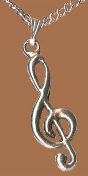 Treble Clef Pewter Necklace