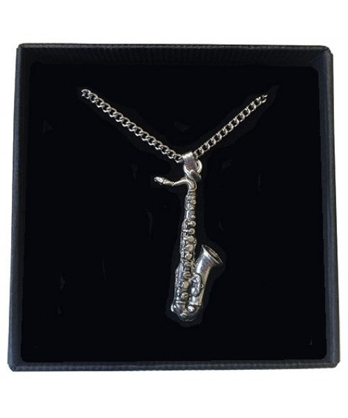 Saxophone Pewter Necklace