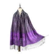 Posh in Purple Pashmina Scarf  with Treble Clefs