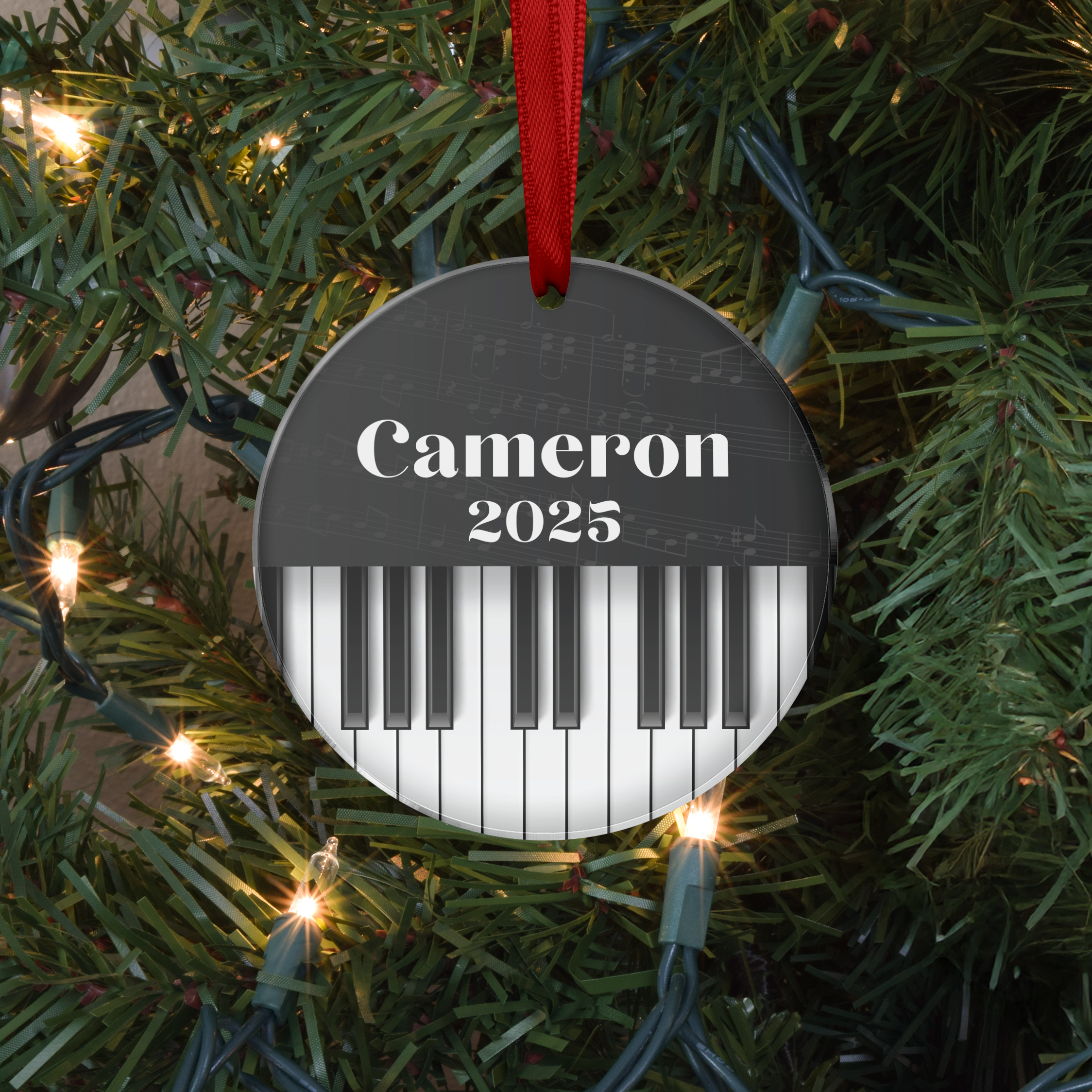 Personalized Piano Keys Ornament
