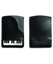 Piano Leather and Suede Credit Card Case