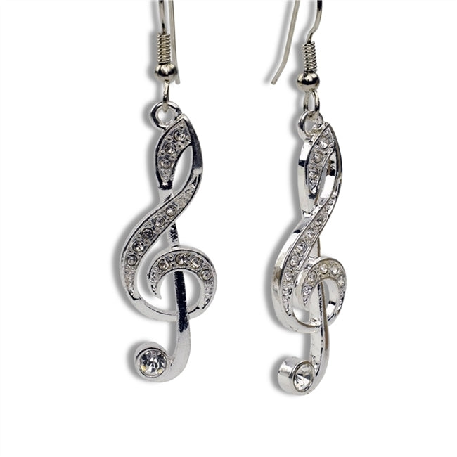 Treble Clef Genuine Crystal Earrings