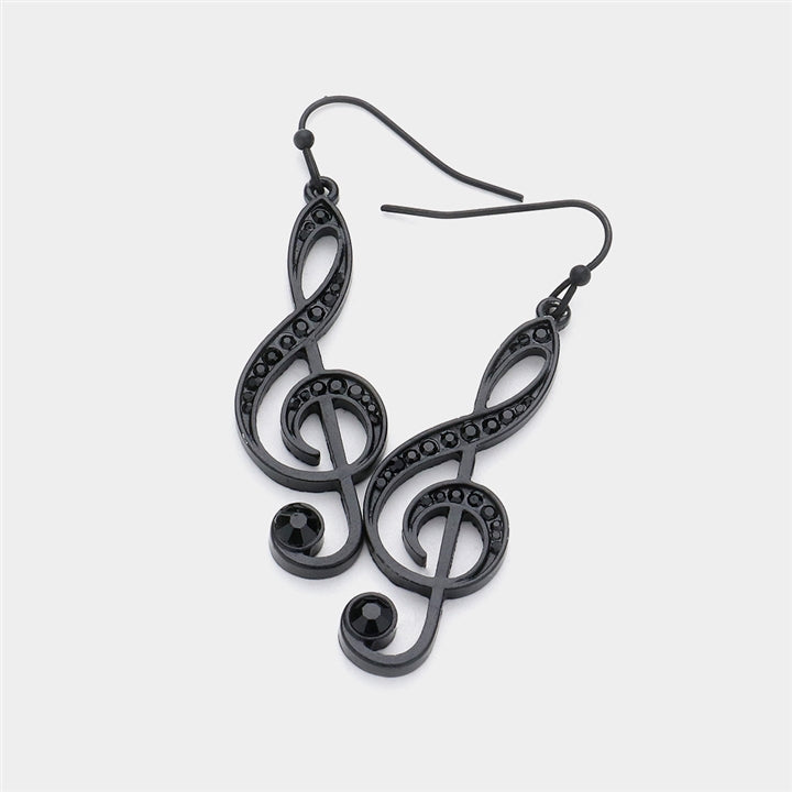 Little Black Dress G-Clef Earrings