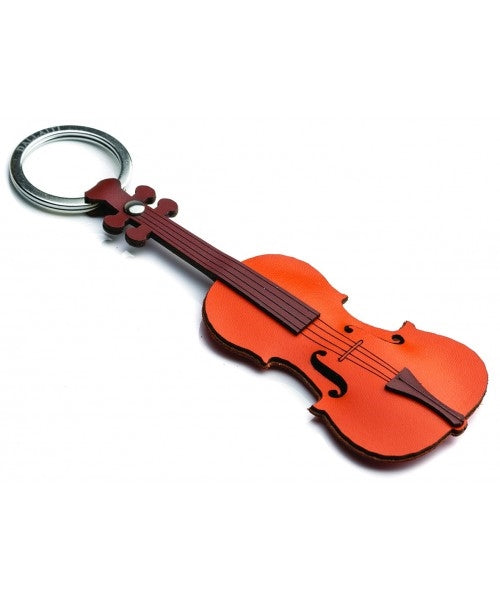 Violin Vegan Leather Keychain