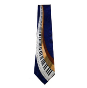 Winding Keyboard on Blue Handmade Tie