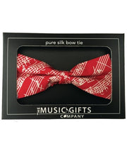 Bow Tie-Silk- Red and White Mozart Manuscript