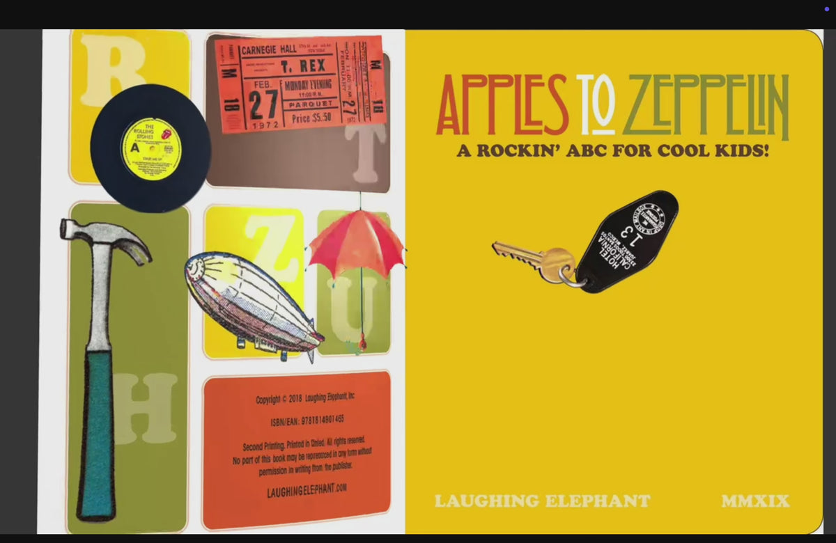 Load video: Apples To Zeppelin: A Rockin' Abc! - Children's Board Book
