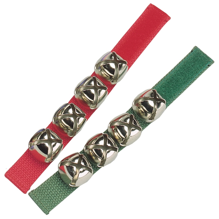 Rhode Island Novelty Jingle Bell Band Bracelets, 9-Inch, Pack of 2, Red and  Green